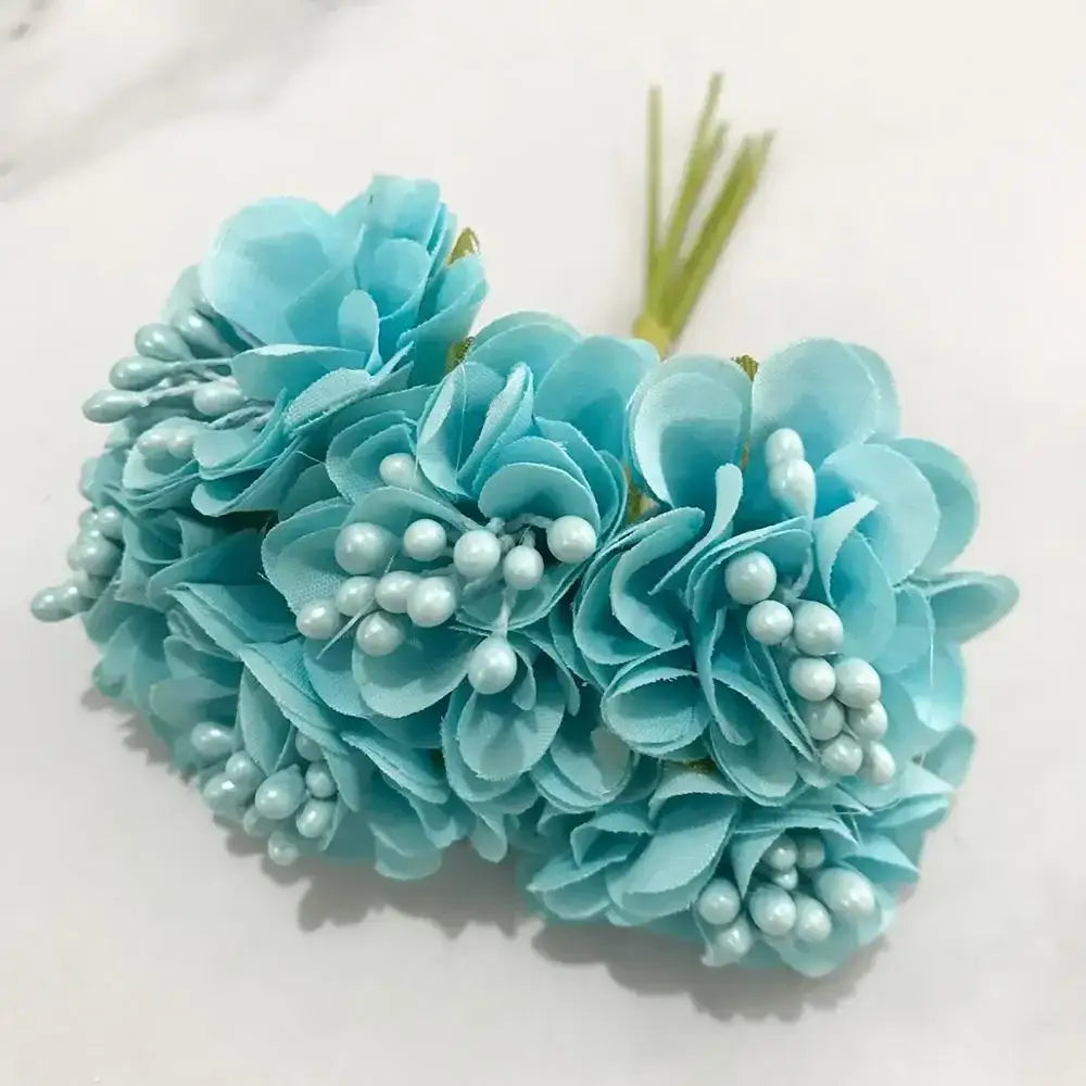 Blue flower stamen berries bundle for kitchen cake decor