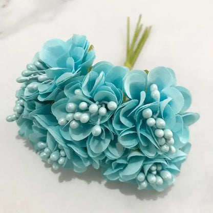Blue flower stamen berries bundle for kitchen cake decor