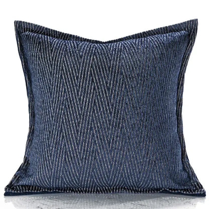 Blue geometry jacquard pillow cover living room textured throw