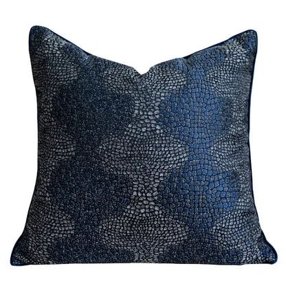 Blue geometry jacquard pillow cover living room textured throw