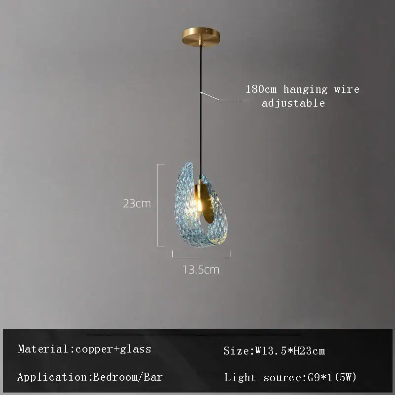 Blue glass flower ceiling chandelier for dining room