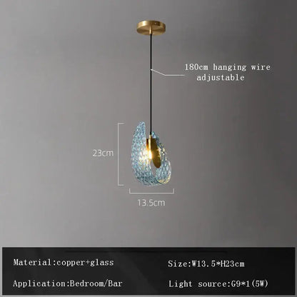 Blue glass flower ceiling chandelier for dining room