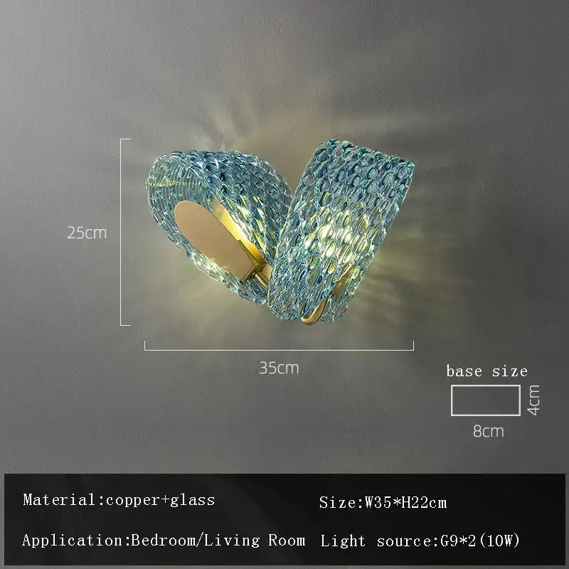 Blue glass flower ceiling chandelier for dining room