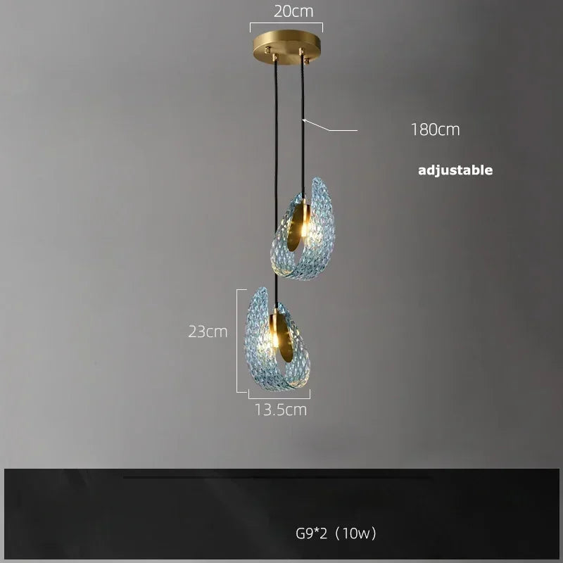 DecorBites™ Blue Glass LED Pendant Lamps - Modern Designer Lighting