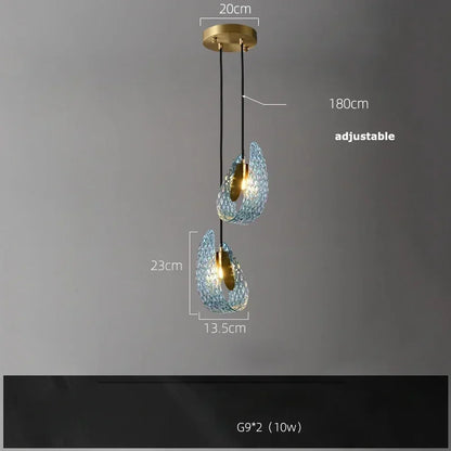 DecorBites™ Blue Glass LED Pendant Lamps - Modern Designer Lighting
