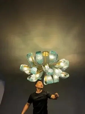 DecorBites™ Blue Glass LED Pendant Lamps - Modern Designer Lighting