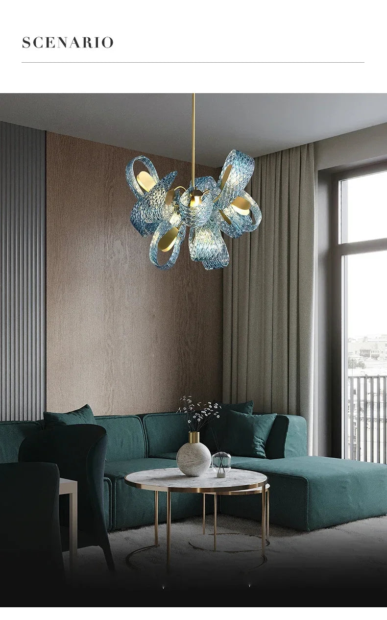 DecorBites™ Blue Glass LED Pendant Lamps - Modern Designer Lighting