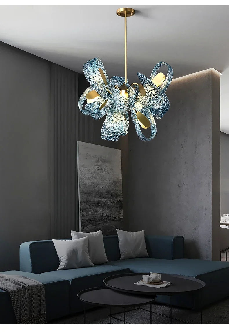 DecorBites™ Blue Glass LED Pendant Lamps - Modern Designer Lighting