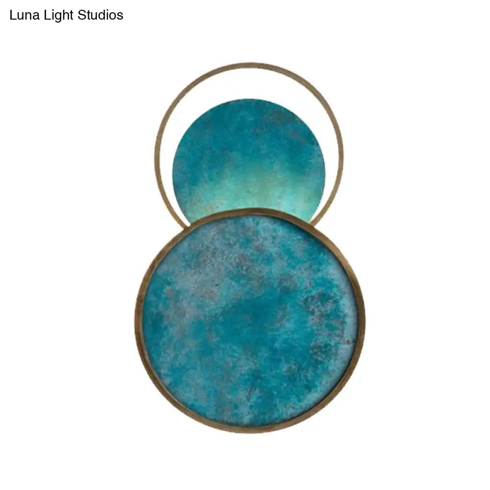 DecorBites™ Blue Glass LED Sconce Light 16.5" Height - Warm/White Lighting for Decor