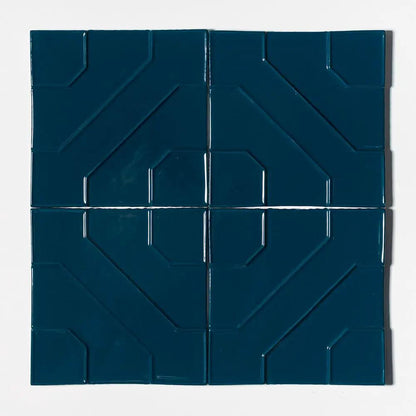 Kodye Bluebell Jazz Glossy Ceramic Accent Tiles 8x8