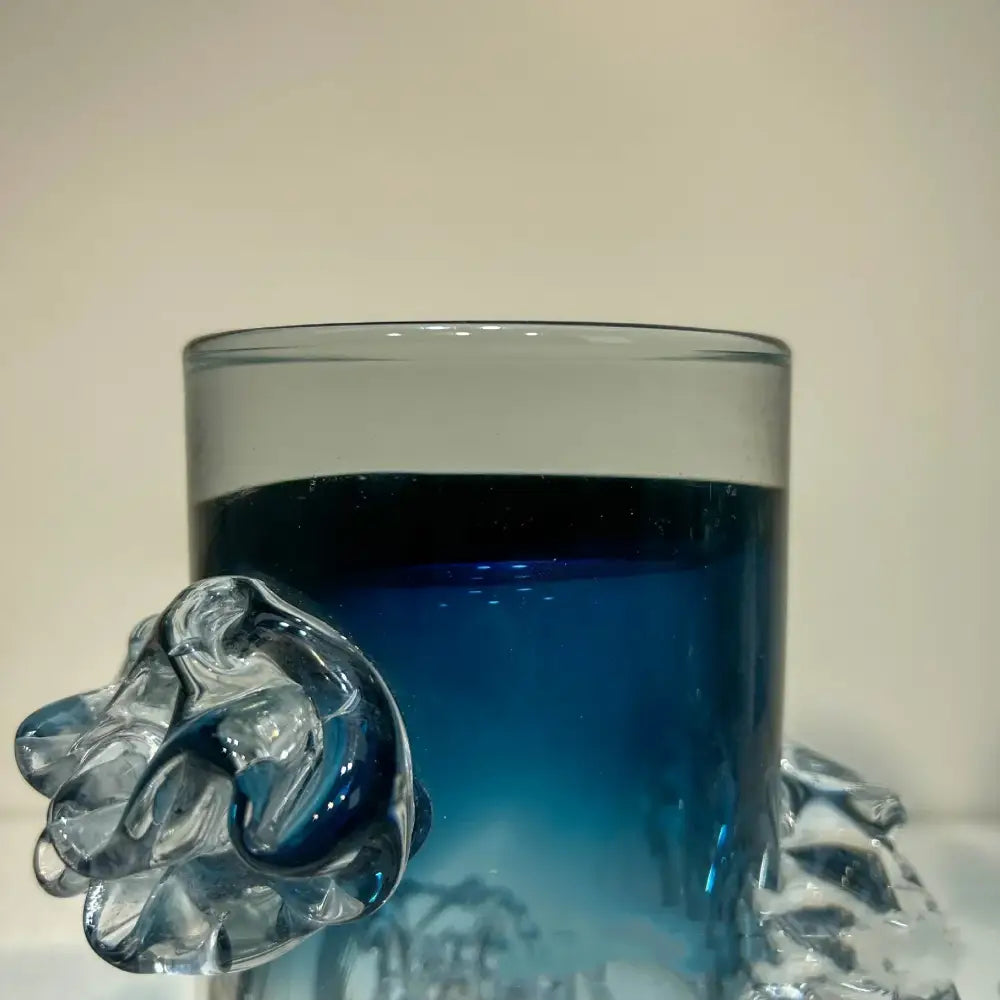 Blue gradient wavy glass vase living room floral decor