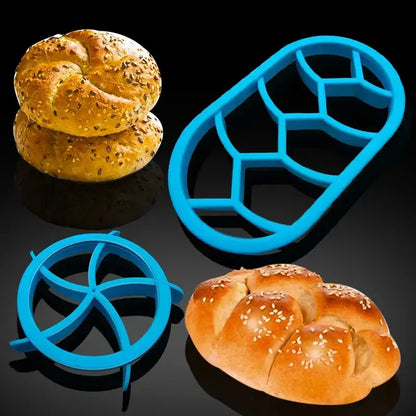 Blue honeycomb and star circular oval bread molds kitchen baking tool
