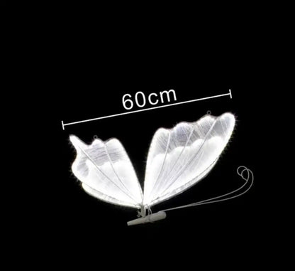 Blue lace led butterflies wedding decor for bedroom glowing wings