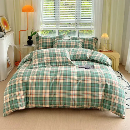 Blue lavender & cream cotton stripe comforter cover – bedroom set