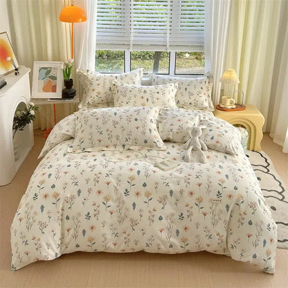 Blue lavender & cream cotton stripe comforter cover – bedroom set