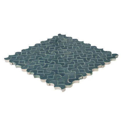 Blue Leather Alba Ceramic Accent Tiles 10 1/2x10 1/2
