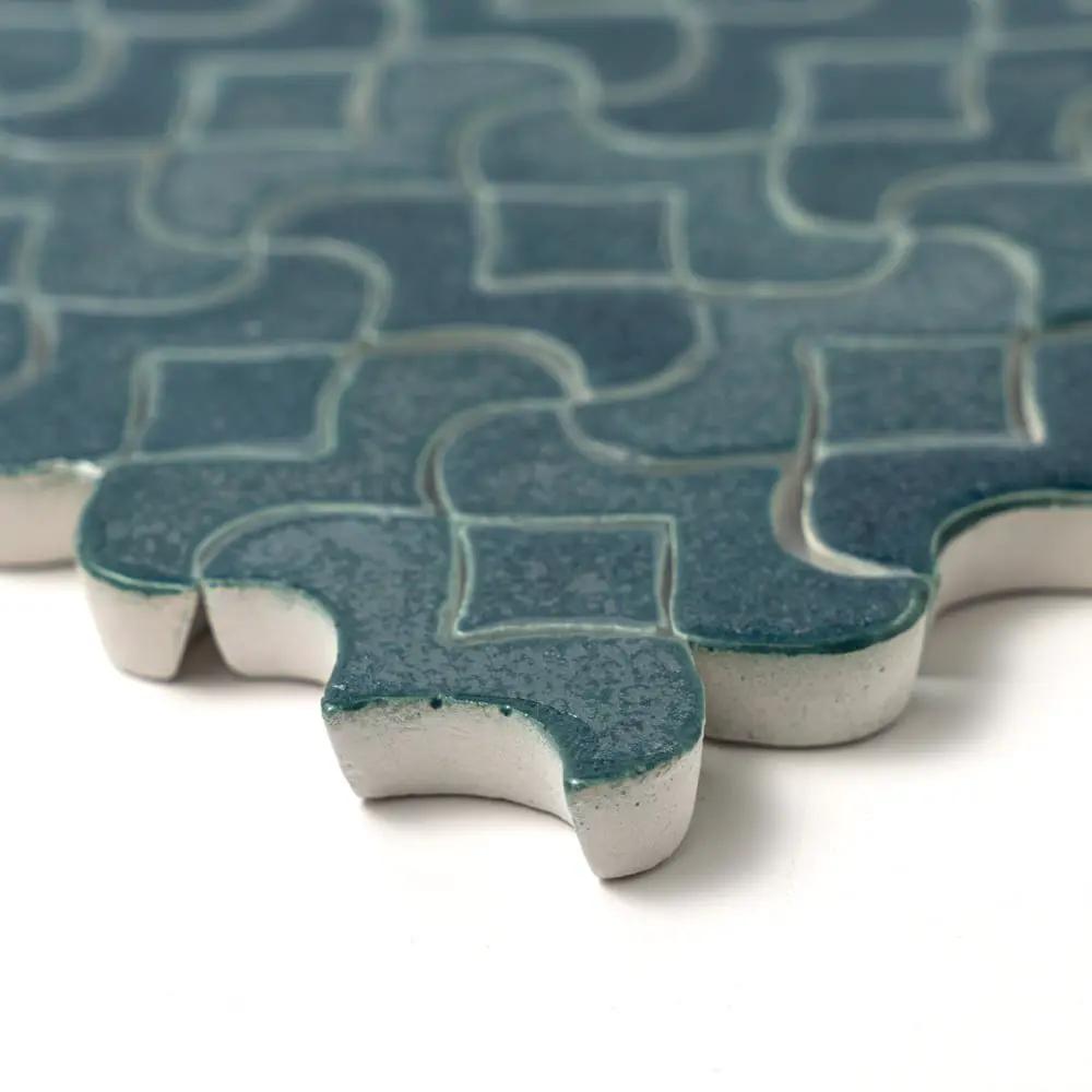 Blue Leather Alba Ceramic Accent Tiles 10 1/2x10 1/2