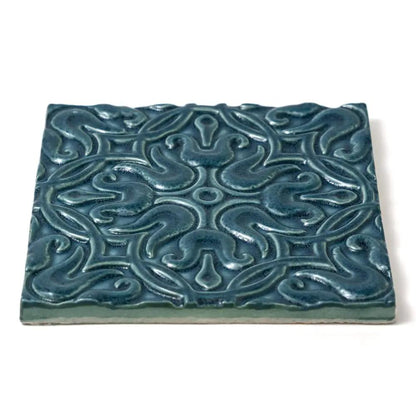 Blue Leather Mondial Ceramic Accent Tiles 6x6