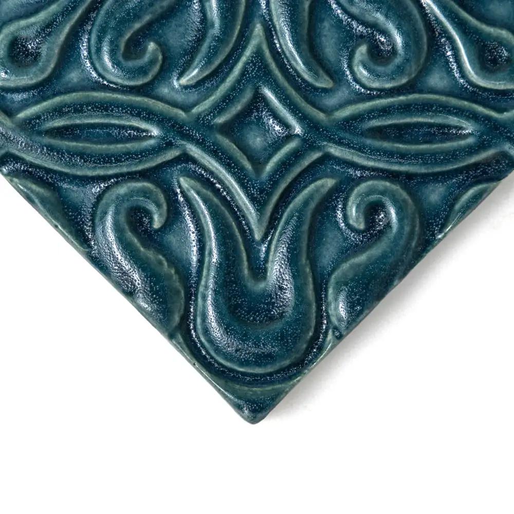 Blue Leather Mondial Ceramic Accent Tiles 6x6