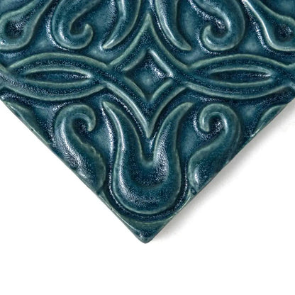 Blue Leather Mondial Ceramic Accent Tiles 6x6