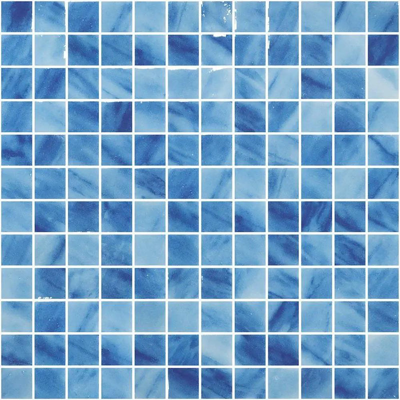 Blue Macauba Glossy 1x1 Glass Mosaics 12x18