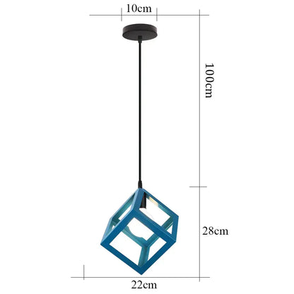 Blue matte metal pendant light with brass fixture for kitchens