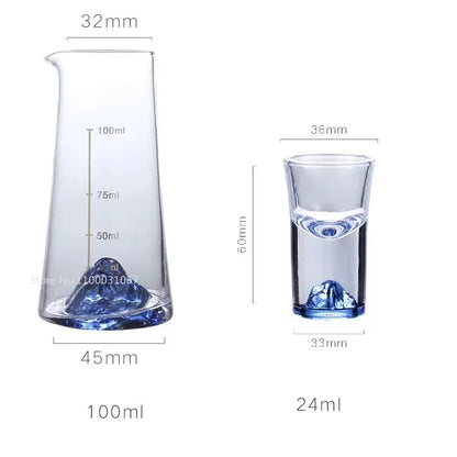 Blue mountain blue sake glass ice jug set dining room