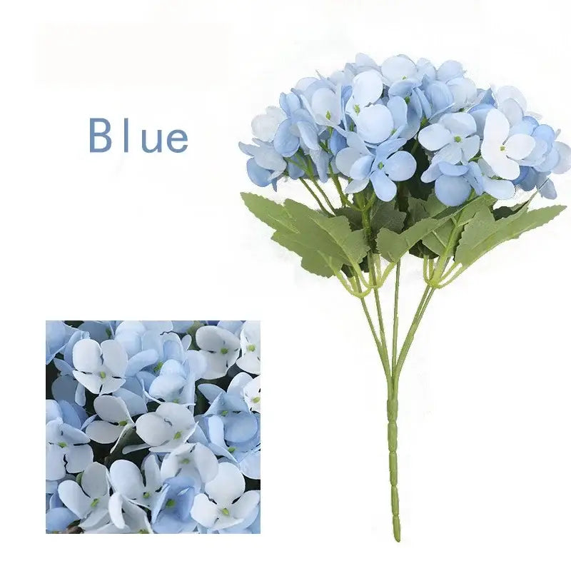 Blue peony and tea rose silk fake flowers – home garden decor