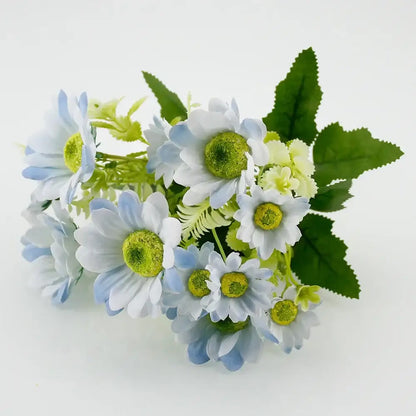 Blue peony and tea rose silk fake flowers – home garden decor