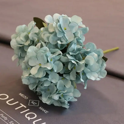 Blue peony and tea rose silk fake flowers – home garden decor