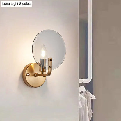 DecorBites™ Blue Retro Flake Glass Sconce Light - Gold Right Angled Arm - Wall Lighting Fixture