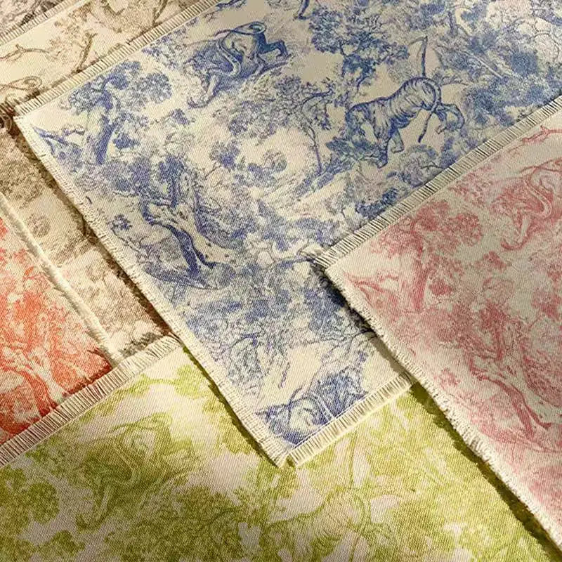 Blue toile cotton linen meal mat dining room table pad