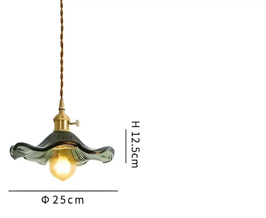 Blue translucent glass pendant lights with brass fixture bedroom