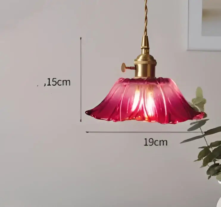 Blue translucent glass pendant lights with brass fixture bedroom