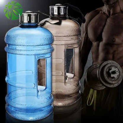 Blue translucent sports water bottle for fitness gym and kitchen