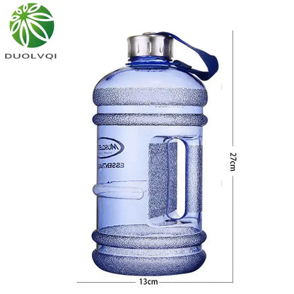 Blue translucent sports water bottle for fitness gym and kitchen