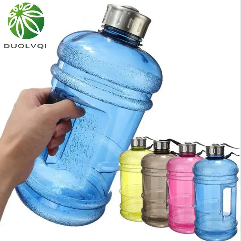 Blue translucent sports water bottle for fitness gym and kitchen