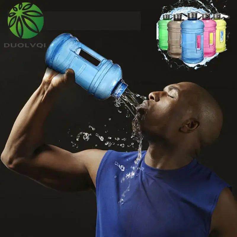 Blue translucent sports water bottle for fitness gym and kitchen