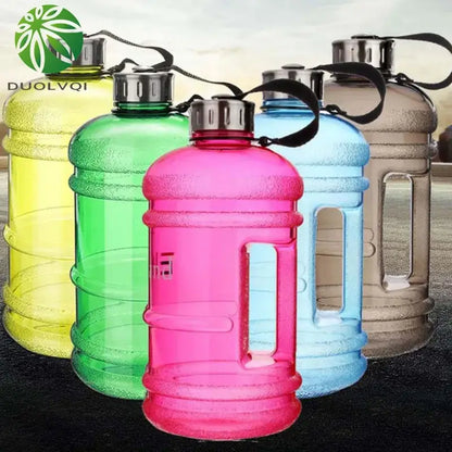 Blue translucent sports water bottle for fitness gym and kitchen