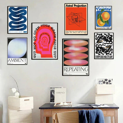 DecorBites™ Blue Wave Japanese Abstract Print Poster
