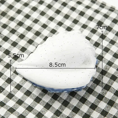 Blue & white ceramic marine life clamshell trays bedroom decor