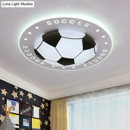 Blue & white football kids led flush mount spotlight bedroom lamp