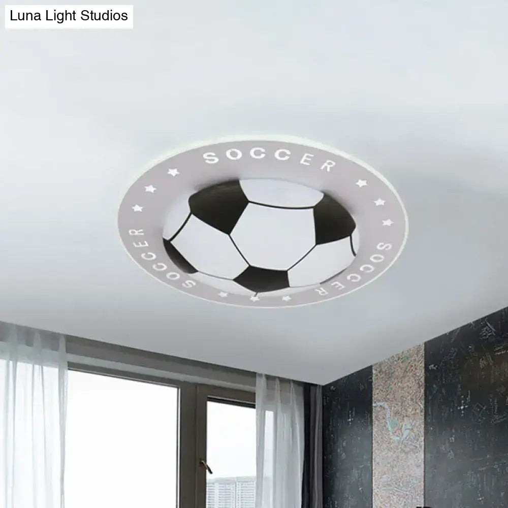 Blue & white football kids led flush mount spotlight bedroom lamp