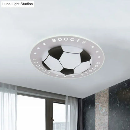 Blue & white football kids led flush mount spotlight bedroom lamp