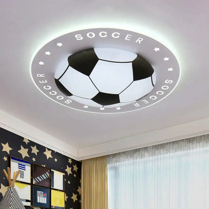 Blue & white football kids led flush mount spotlight bedroom lamp