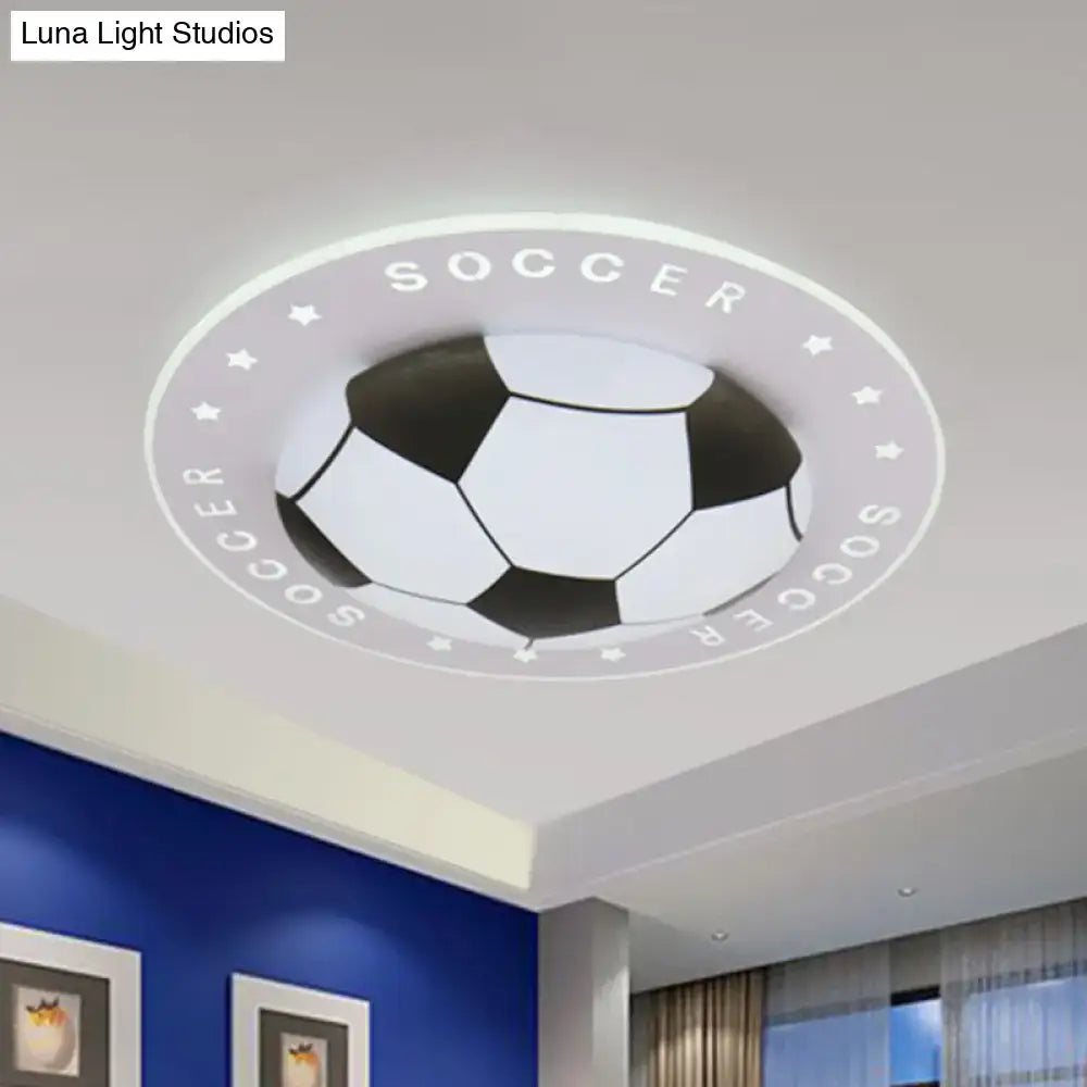Blue & white football kids led flush mount spotlight bedroom lamp