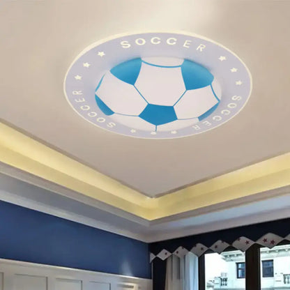 Blue & white football kids led flush mount spotlight bedroom lamp