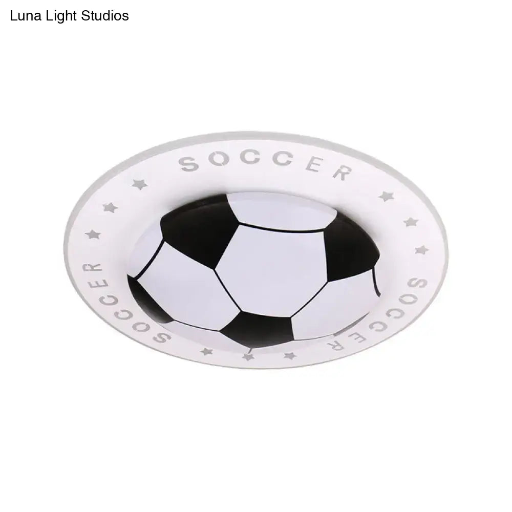 Blue & white football kids led flush mount spotlight bedroom lamp