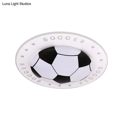 Blue & white football kids led flush mount spotlight bedroom lamp