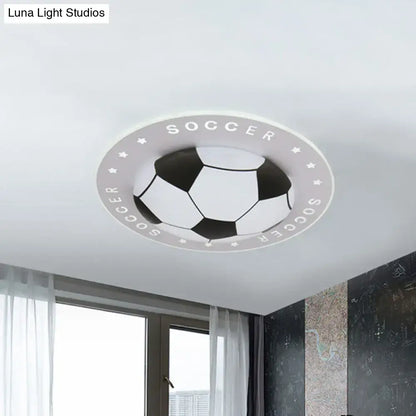 Blue & white football kids led flush mount spotlight bedroom lamp